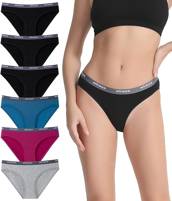 Women's Bikini Panties No Panty Line Sexy Cotton Underwear 4/6 Pack