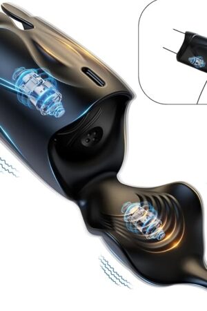 Automatic Male Masturbators - Double Action Penis Training Vibrator with 10 Modes, Vibrating Strokers Glans Penis Trainer Stimulator, Male Adult Sex Toys for Men, Mens Sex Machine Games Pleasure