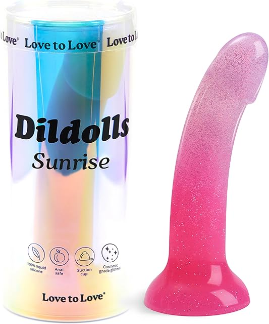 Dildolls Sunrise - Flexible Dildo with Curved Style - Ultra Soft Silicone Dildo for Women Adult Sex - Smooth Penis Female Sex Toy - Women Sex Toys