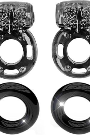 Cock Ring Vibrating Penis Ring Vibrator Silicone G-spot Stimulating Clitoral Stimulator Penis Erection Enhance Sex Product Adult Male Sex Toy for Longer Harder Stronger(Black)