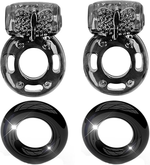 Cock Ring Vibrating Penis Ring Vibrator Silicone G-spot Stimulating Clitoral Stimulator Penis Erection Enhance Sex Product Adult Male Sex Toy for Longer Harder Stronger(Black)