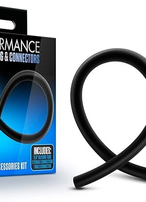 Blush Performance Penis Pump Upgrade Kit - 11.8 Silicone Tube w/Male & Female Connectors - Adult Sex Toys Pump Accessories - Compatible w/Nterchange System, Temptasia & Performance Pumps - (Black)