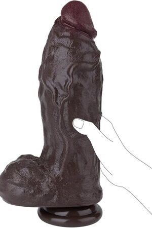 115" XXL Thick Huge Big Black Dildo - BBC Soft Liquid Silicone Horse Dildo with Strong Suction Cup, Giant Massive Girthy Dildos for Anal & Vaginal Play, Realistic Sex Toys & Games for Women Men Gay