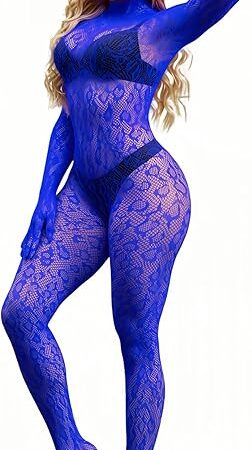 Womens One Piece Fishnet Bodysuit Lingerie Mesh Bodystocking Nightwear Jumpsuit Underwear