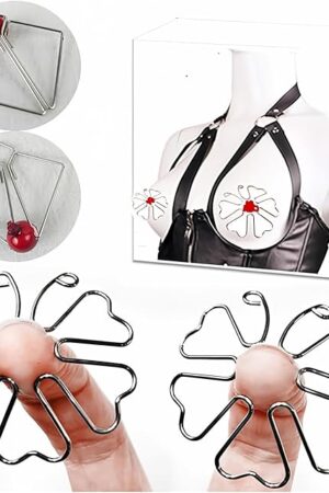 Adult Invisible Nipple Pinches, Adjustable Non-Piercing Nipple Clamp Breast Clips, BDSM Foreplay Flirting Clitoral Clamp Toys for Women Female Men Male Unisex Couples (A)