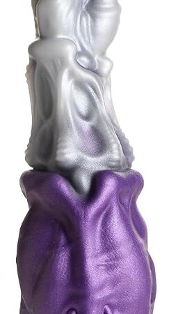 Grim Reaper Silicone Dildo for Men, Women, & Couples. Fantasy Dildo with Strong Suction Cup Base. Harness Compatible, Firm & Flexible. 1 Piece, Purple.