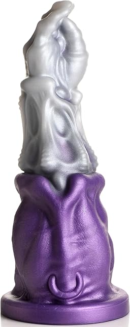 Grim Reaper Silicone Dildo for Men, Women, & Couples. Fantasy Dildo with Strong Suction Cup Base. Harness Compatible, Firm & Flexible. 1 Piece, Purple.