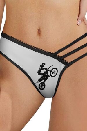 Dirt Bike Motocross Rider Women's Seamless Underwear Sexy Bikini Panties Lightweight