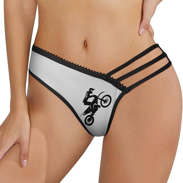 Dirt Bike Motocross Rider Women's Seamless Underwear Sexy Bikini Panties Lightweight