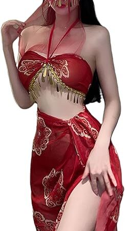Women's Anime Cosplay Lingerie Classical Embroidered Hanfu Asian RolePlay Suit Cheongsam Dress Costumes