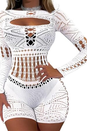 Woman Lingerie Bodysuit Fishnet Bodystocking Sexy Tights Bodycon Jumpsuit