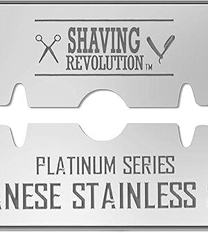 50 Count Double Edge Razor Blades - Men's Safety for Shaving Platinum Japanese Stainless Steel a Smooth, Precise and Clean Shave