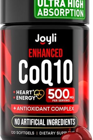High Absorption CoQ10 500MG - Co Q 10 Supplement 120 Softgels for Heart Health&Energy Production - Enhanced CoQ10 Nutritional Supplements with Coenzyme Q10 - Alternative to coq10 400mg softgels
