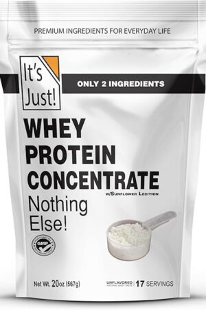 It's Just! - 100% Whey Protein Concentrate, Made in USA, RBST/rBGH Hormone Free, Premium WPC-80, No Added Flavors or Artificial Sweeteners (125 Pound, Unflavored)