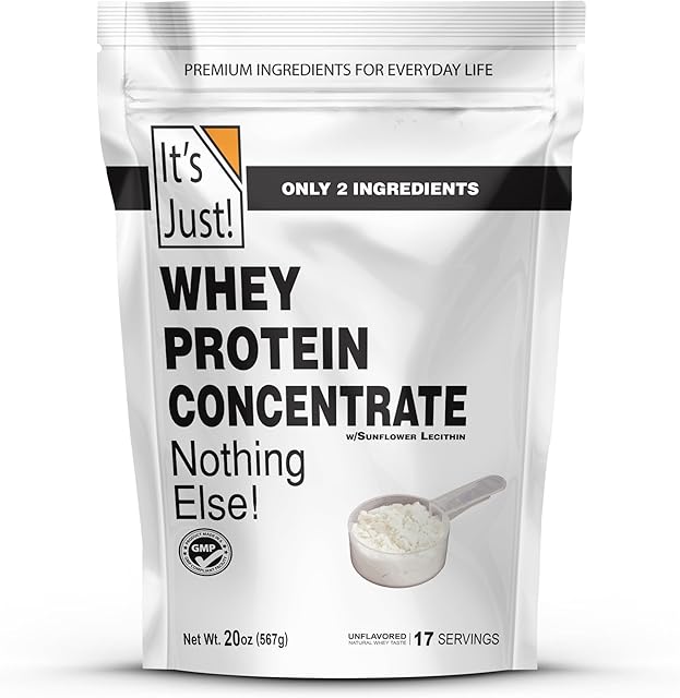 It's Just! - 100% Whey Protein Concentrate, Made in USA, RBST/rBGH Hormone Free, Premium WPC-80, No Added Flavors or Artificial Sweeteners (125 Pound, Unflavored)