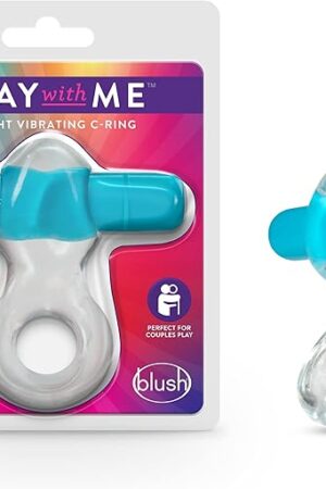 Blush Novelties Play with Delight Vibrating C Ring - Cuddles Clitoris for Pleasure - Soft and Cushiony - Stretchy Fits All Penises - IPX7 Waterproof - Sexual Enhancer for Couples Men