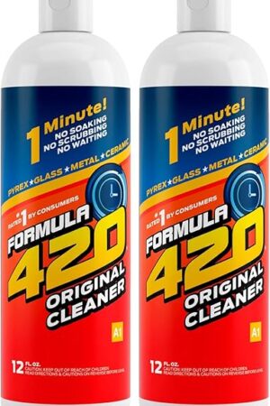 Formula 420 Cleaner - Glass, Metal and Ceramic - 12 Oz. Bottles. 2 Pack