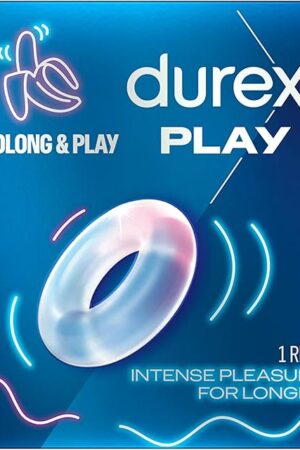 Durex Prolong & Play Ring, Intense Pleasure, Stay Hard for Longer, Super Stretchy and Soft, Waterproof, 1 ct