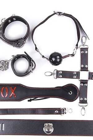 Bondage Gear & Accessories for Adults Bed Restraints BDSM Set with Mouth Gag Handcuffs Eye Mask Toys Kit for Couples