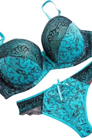 2 Piece Triangle Bra and Panty Sets Women Sexy Lace Underwear Pajamas Embroidered Lingerie Sets Ladies Intimates Set