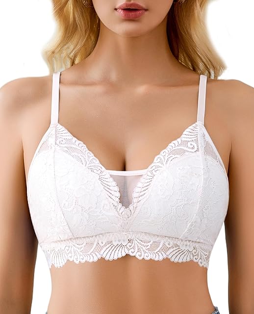 Lace Bra No Underwire Sexy Bralettes Racerback Balconette Everyday Bras Soft