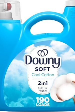 Downy Fabric Softener Liquid, Cool Cotton Scent, 140 fl oz, 190 Loads, Downy Fabric Softener, Liquid Fabric Softener