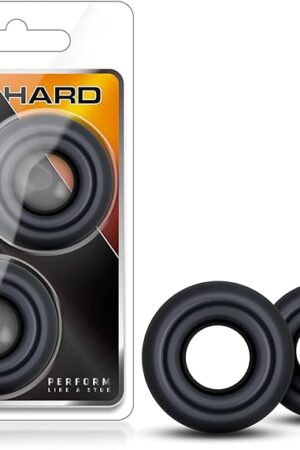 Blush Stay Hard Donut Rings, Over-Sized | Cock Rings Set for Dicks for Sex | Big Penis Rings for Men | Perform Like A Stud | One Size Fits All | Black
