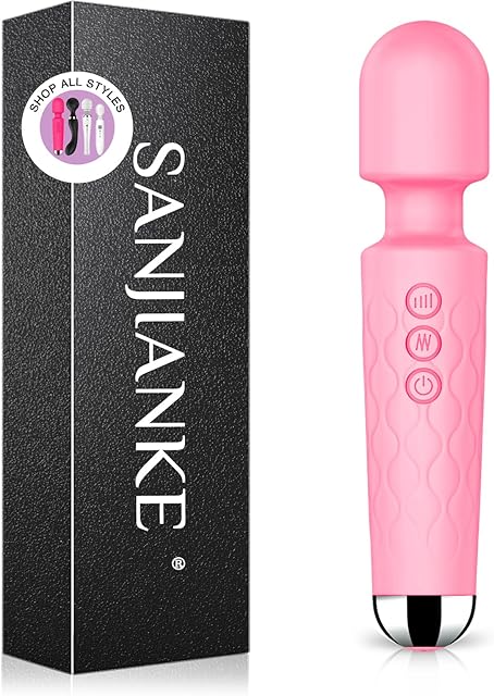 Vibrator Wand, Female Adult Sex Toys, Wand Massager, Clit Stimulator Sex Toy,Vibrator Dildo, with 8 Speeds of Pleasure & 20 Patterns,Waterproof,Vibrating Wand for her Pleasure (Pink)