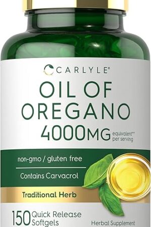 Carlyle Oregano Oil 4000mg Supplement | 150 Softgel Capsules | Contains Carvacrol | Non-GMO & Gluten Free Formula