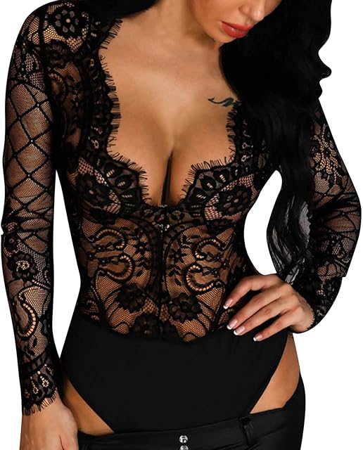 Black Lace Embroidered Mesh Lingerie 1564 Lingerie for Women Sexy