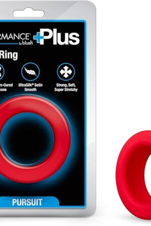 Blush  Performance Plus  Pursuit Cock Ring  Made with Purio? Platinum-Cured Liquid Silicone  Wrapped in UltraSilk? Satin Smooth  Premium Durable Design  Male Adult Sex Toy  in Red
