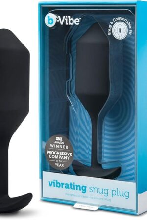 b-Vibe Vibrating Snug Plug 1 - Butt Plugs, Adult Sex Toys Anal Toys for Couples, Anal Training, and Sexual Stimulation Device - Black