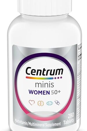 Centrum Minis Silver Women's Multivitamin for Women 50 Plus, Multimineral Supplement with Vitamin D3, B Vitamins, Non-GMO Ingredients, Supports Memory and Cognition in Older Adults - 280 Ct
