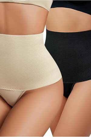Women's Shapewear Tummy Control Thong Mid Waist Lightweight Shaping Underwear Panty Girdle Body Shaper Brief