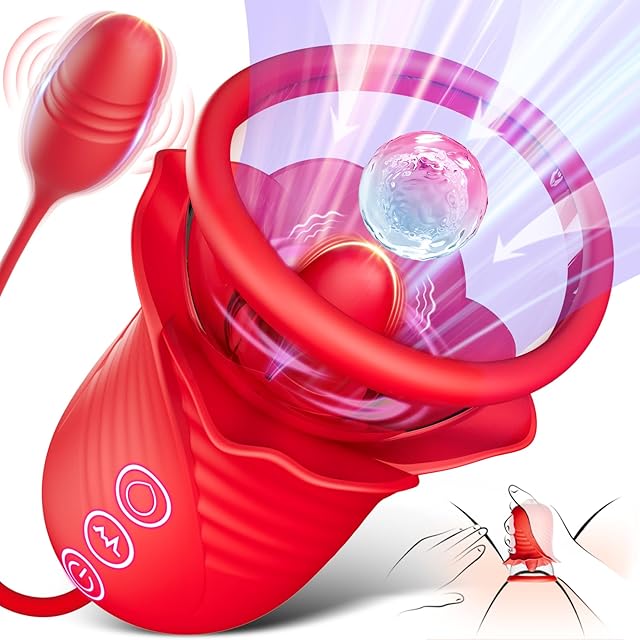 Women Sex Toy Sucking Vibrators - Clitoris Vagina Pussy Pump Tongue Vibrators for Women Quick Sexual Pleasure, 5 & 10 Modes, Female Couple Sex Toy & Games