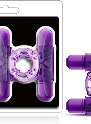 Blush Double Vibrating Couples Cock Ring (Purple)