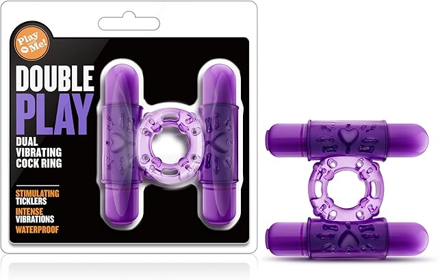Blush Double Vibrating Couples Cock Ring (Purple)