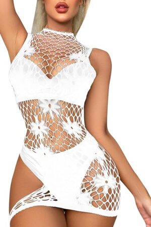 Clear Women's Lingerie Cutout Chemise Babydoll Slutty Teddy for Sex Play Slip Dress Flattering Lingerie Robes Mesh