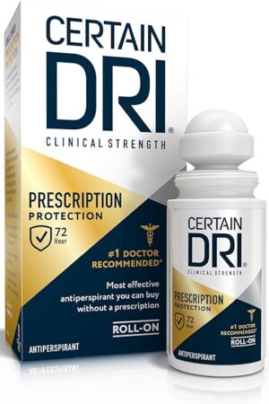 Certain Dri Prescription-Strength Clinical Antiperspirant Roll-On - 72-Hour Fragrance-Free Sweat Protection for Excessive Sweating & Hyperhidrosis - 15% Aluminum Chloride - Doctor-Recommended - 12oz