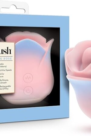 Blush Kissing Rose 275" Clitoral Vibrator, Soft Silicone - 3 ?French Kiss? Modes & 10 Vibrations, Floral Tongue Pleasure Nipple Stimulator, Rechargeable - Discreet Adult Sex Toy for Women - (Pink)