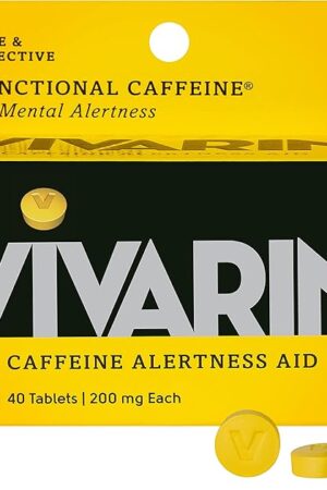 Vivarin, Caffeine Pills, 200mg Caffeine per Dose, Safely and Effectively Helps You Stay Awake, No Sugar, Calories or Hidden Ingredients, Energy Supplement, 40 Tablets