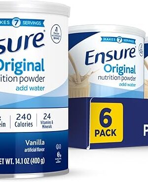 Ensure Original Vanilla Nutrition Powder | Vanilla Protein Powder | Small Meal Replacement Shake Mix | 8g Protein, 24 Vitamins & Minerals | Immune Health | 141 oz - 6 pack
