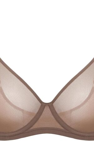 Women's Cosnufy Sheer Mesh Bra Full Coverage Plus Size Plunge Unlined Underwire Bras