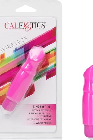 CalExotics Zingers G Bullet Vibrator, Discreet Waterproof Massager with Curved Pleasure Tip for G-Spot Stimulation Pink SE-0073-10-2