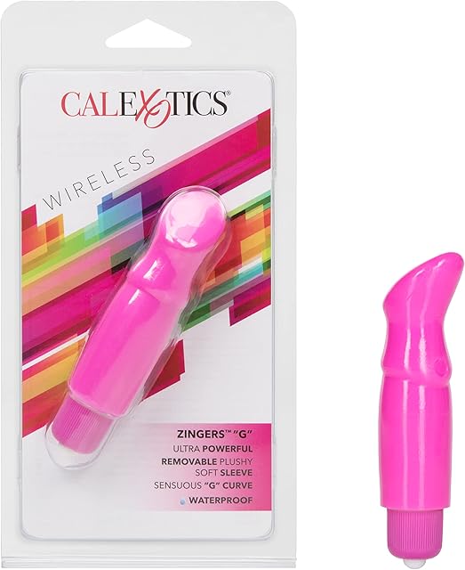 CalExotics Zingers G Bullet Vibrator, Discreet Waterproof Massager with Curved Pleasure Tip for G-Spot Stimulation Pink SE-0073-10-2