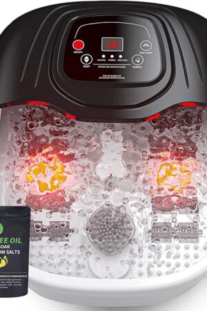 Foot Spa Bath Massager with Heat, Epsom Salt,Bubbles, Vibration and Red Light, Tub for Stress Relief,Foot Soaker, Birthday Gifts for Mom Dad Women Men Her Him