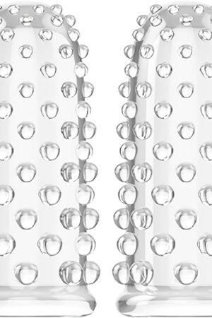 Finger Vibrator Sleeves Accessories 2Pcs Finger Sleeve Vagina Clitoral Nipple G-Spot Stimulator Anal Vaginal Expander Reusable Anal Nipple Sex Massager Stimulation for Couples Lesbian Gay (White)