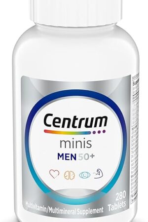 Centrum Minis Silver Multivitamin for Men 50 Plus, Multivitamin/Multimineral Supplement, Vitamin D3, B-Vitamins and Zinc, Non-GMO Ingredients, Supports Memory and Cognition in Older Adults - 280 Ct
