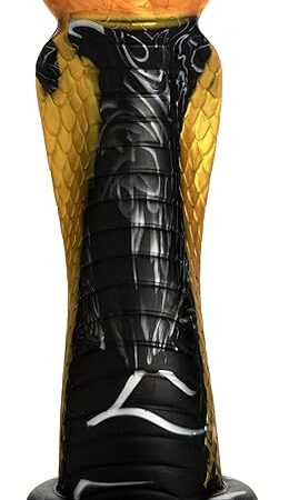 Golden Mamba Dildo for Men, Women & Couples. Firm and Flexible, Strong Suction Base, Fantasy Dildo, Unique Texture. Premium Phthalate-Free & Body-Safe Silicone. 1 Piece, Yellow