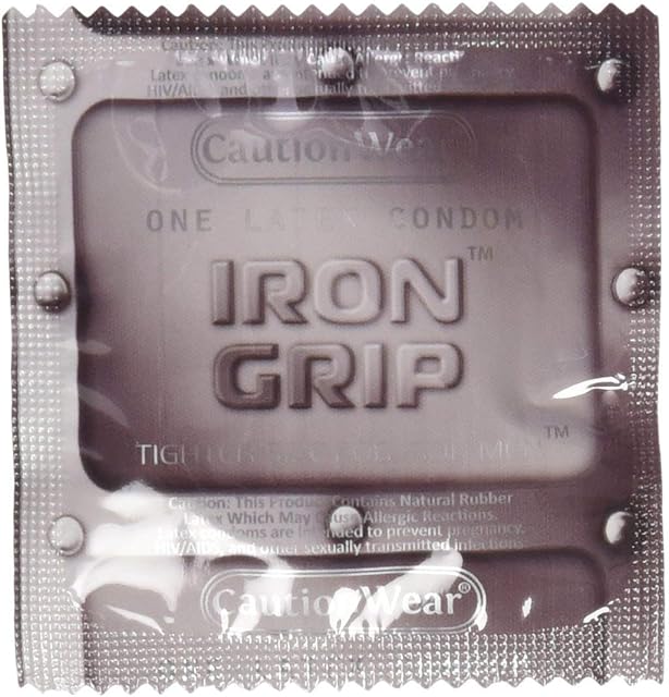 Caution Wear Iron Grip Snug Fitting Lubricated Latex Condoms (Pack of 12)